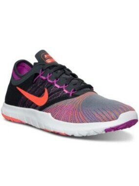 Nike Flex Adapt TR Training Shoes Womens Size 8 Black Purple Orange Lightweight